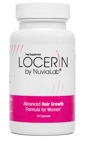 Imagen frontal de una botella de Locerin para el cabello
